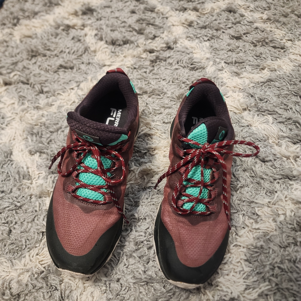 Magenta Purplish Maroon With Teal Merrells Like New Floatpro
